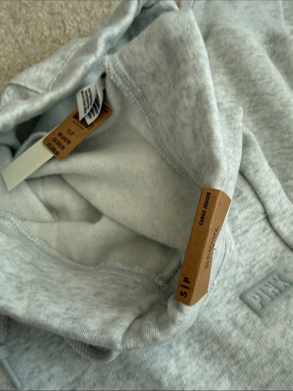 PINK Victoria's Secret Light Gray Jogger Sweatpants - Picture 2 of 2